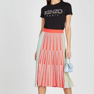 NFS KENZO Color-block ribbed-knit midi skirt